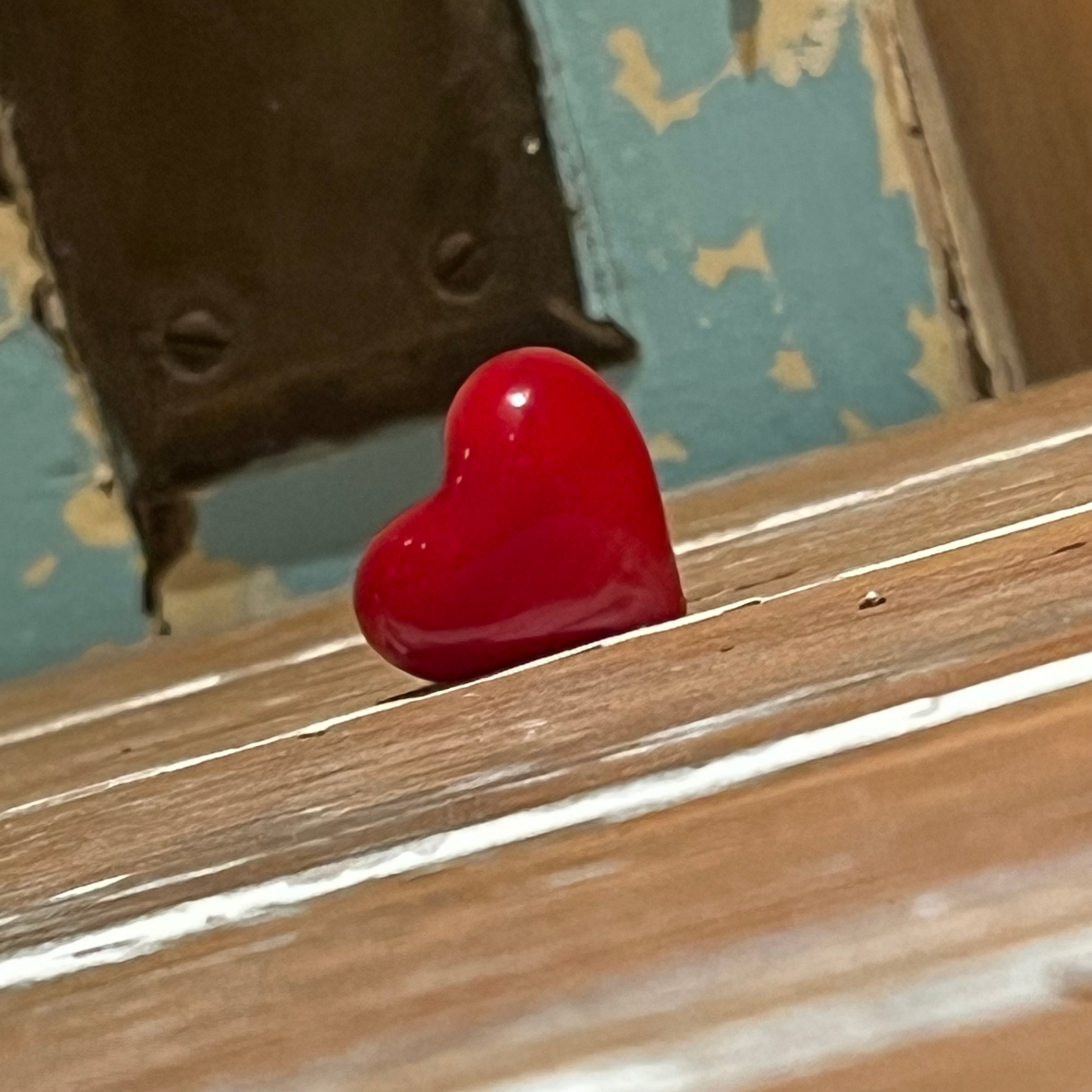 Tiny Red Glass Hearts