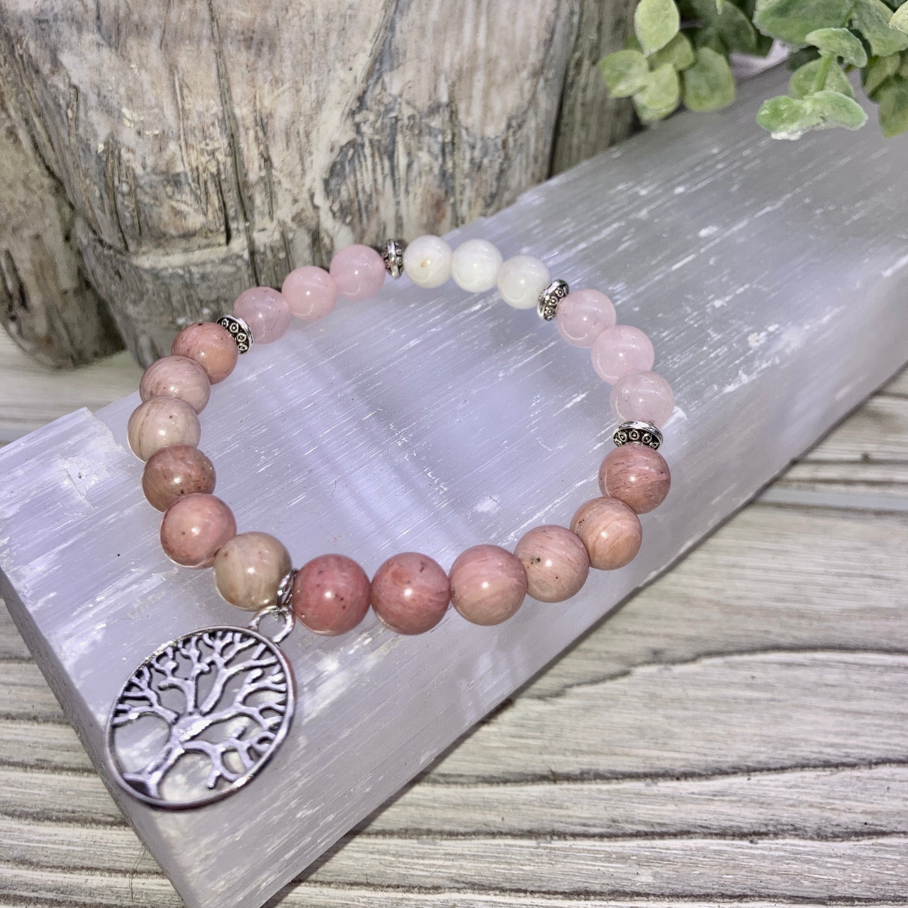 BALANCE |  EMOTIONAL STABILITY | FERTILITY – Rose Quartz | Rhodonite | Moonstone