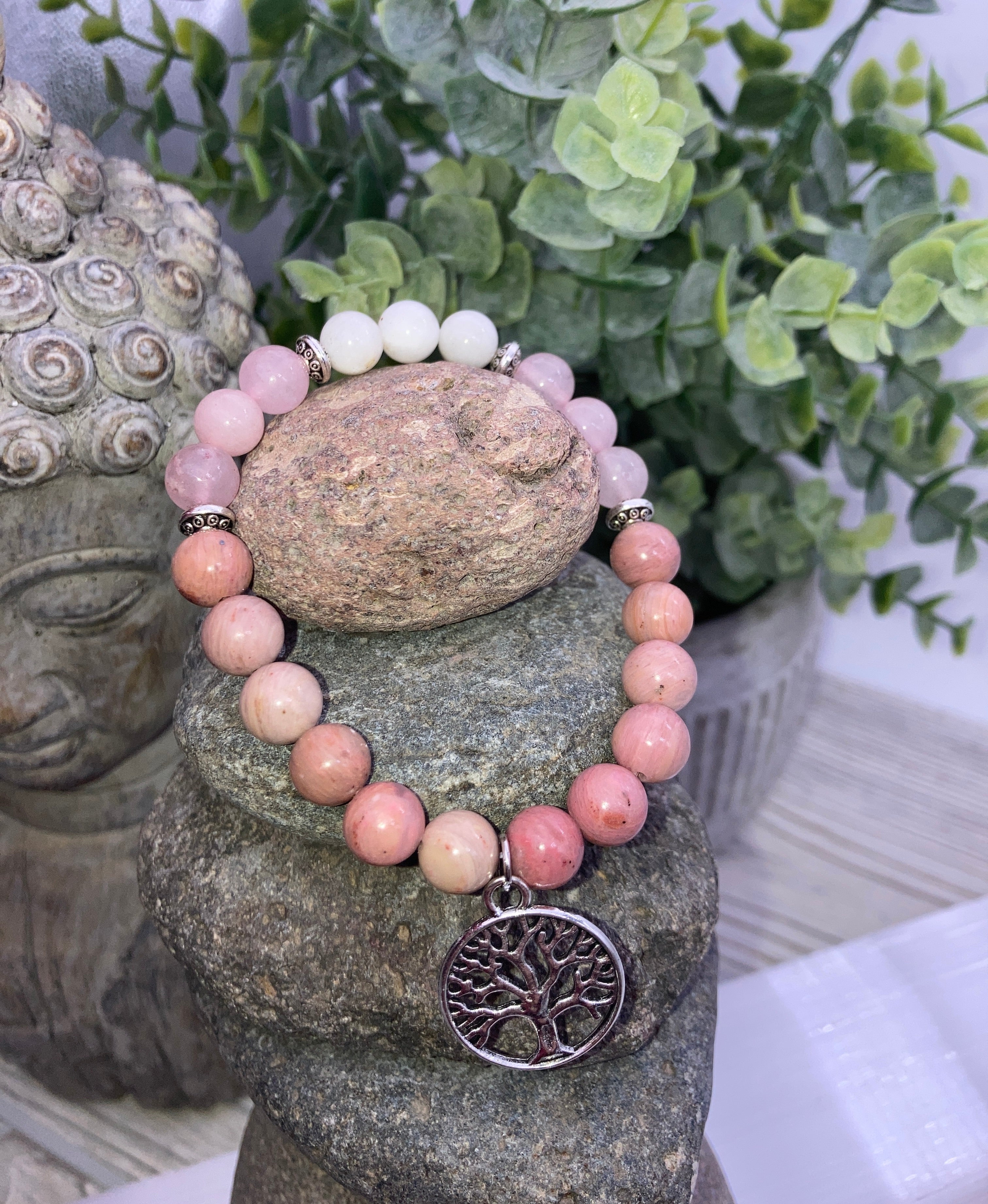 BALANCE | EMOTIONAL STABILITY | FERTILITY – Rose Quartz | Rhodonite | Moonstone