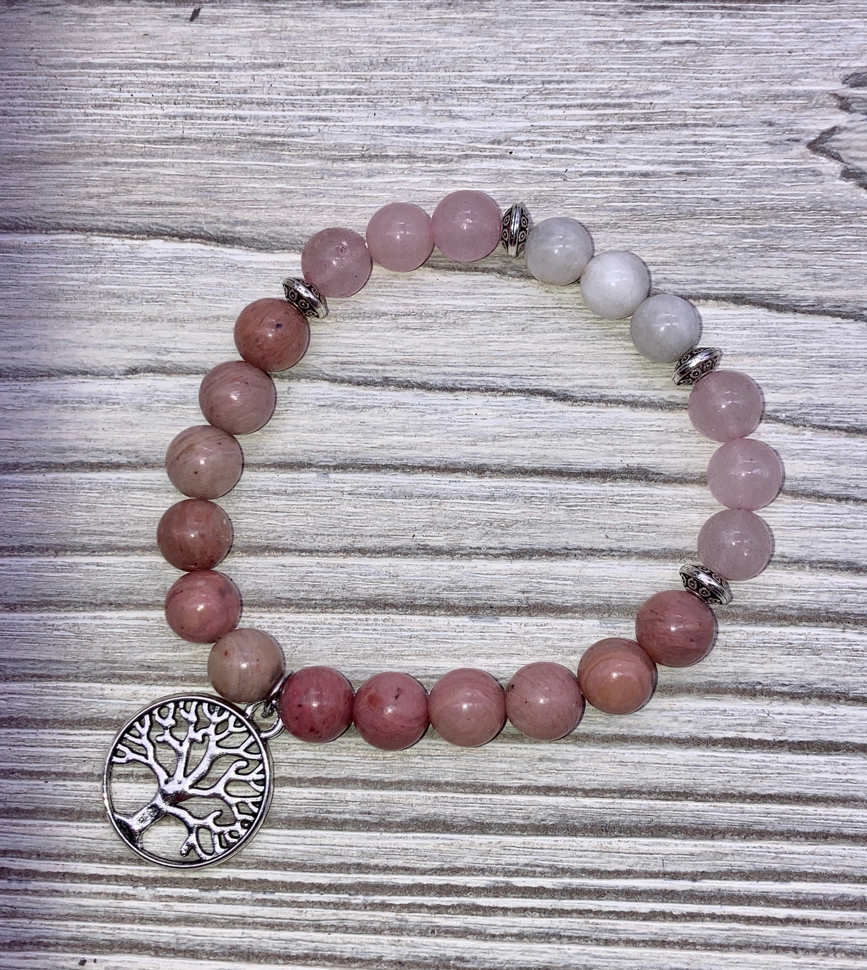 BALANCE | EMOTIONAL STABILITY | FERTILITY – Rose Quartz | Rhodonite | Moonstone