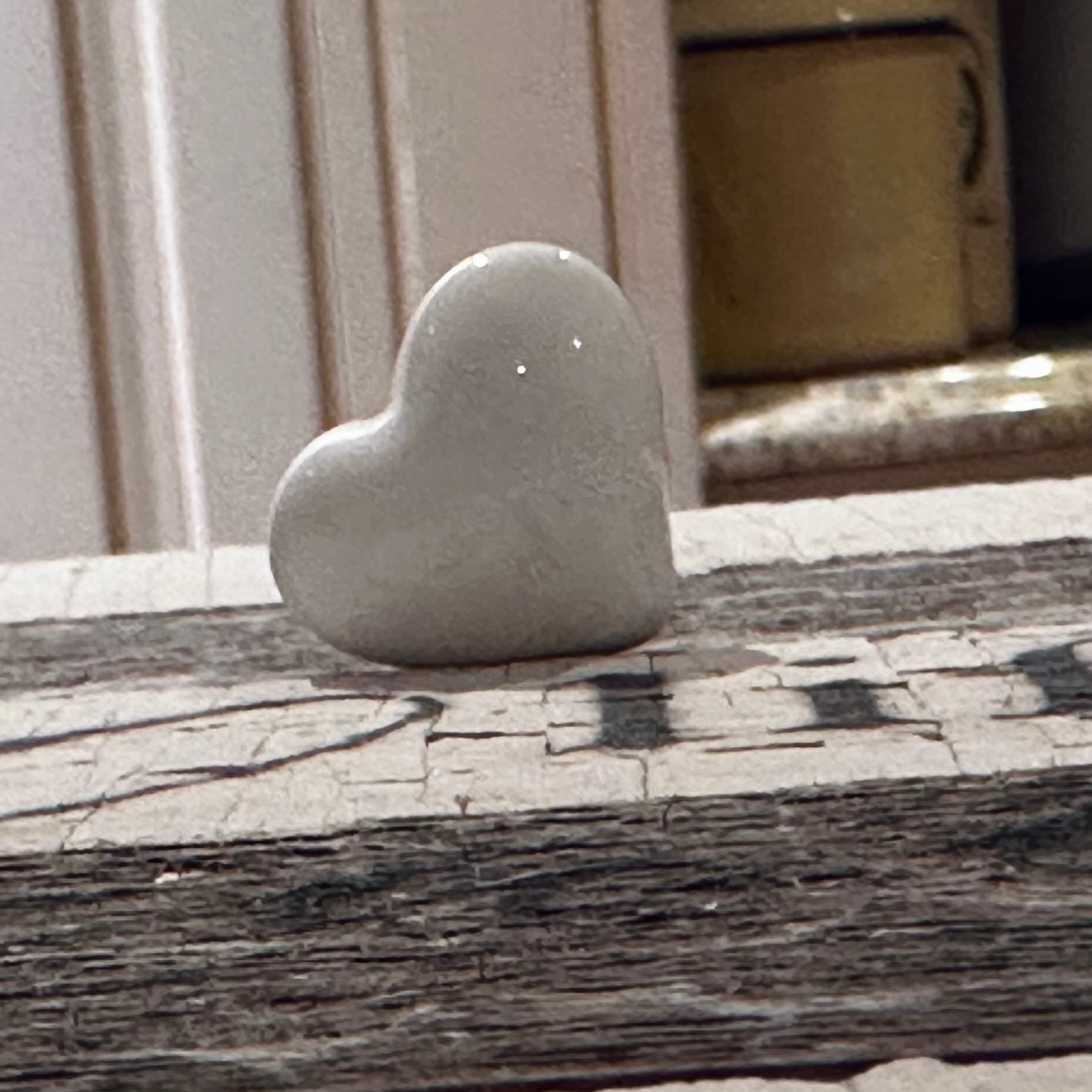 Tiny White Hand Blown Glass Hearts