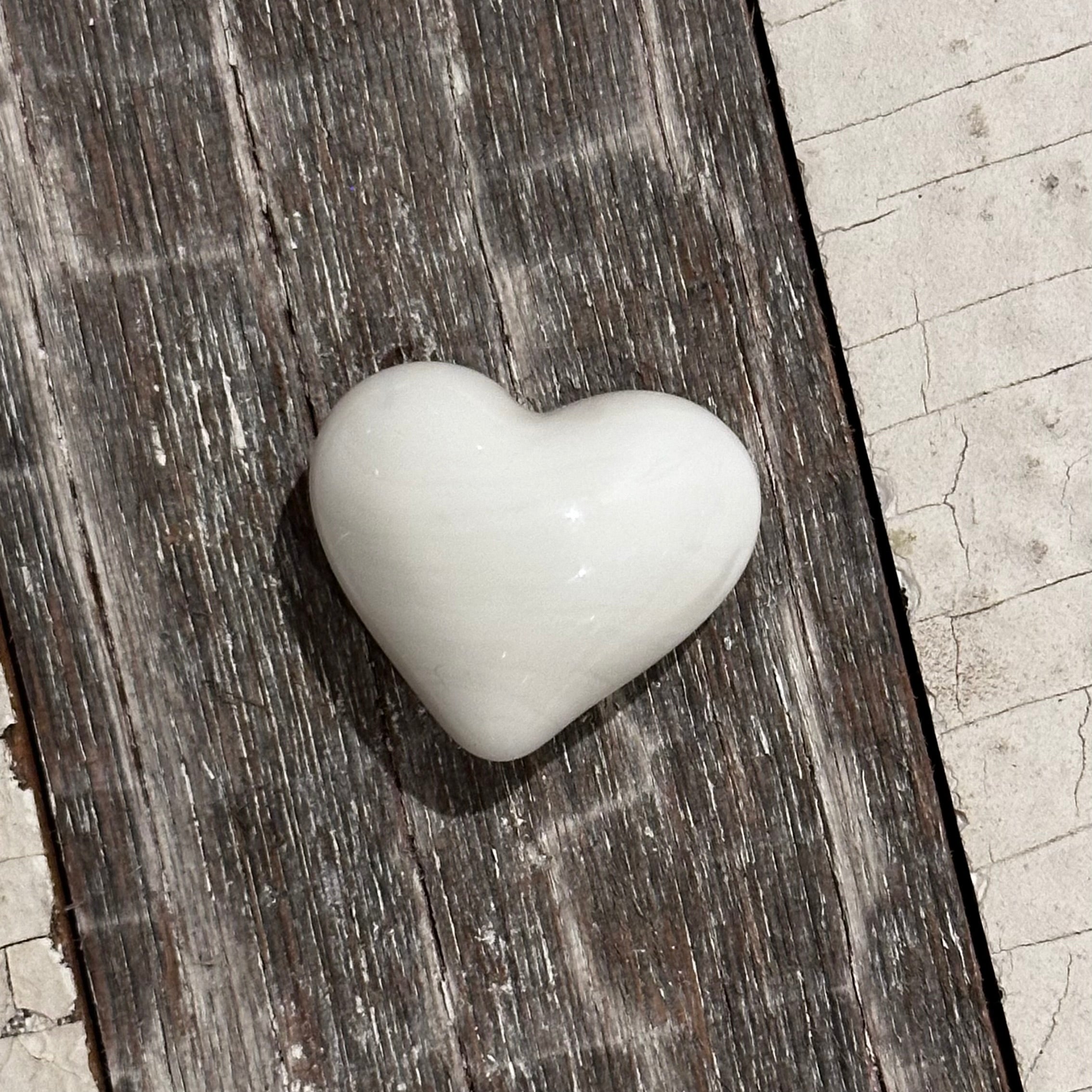 Tiny White Hand Blown Glass Hearts