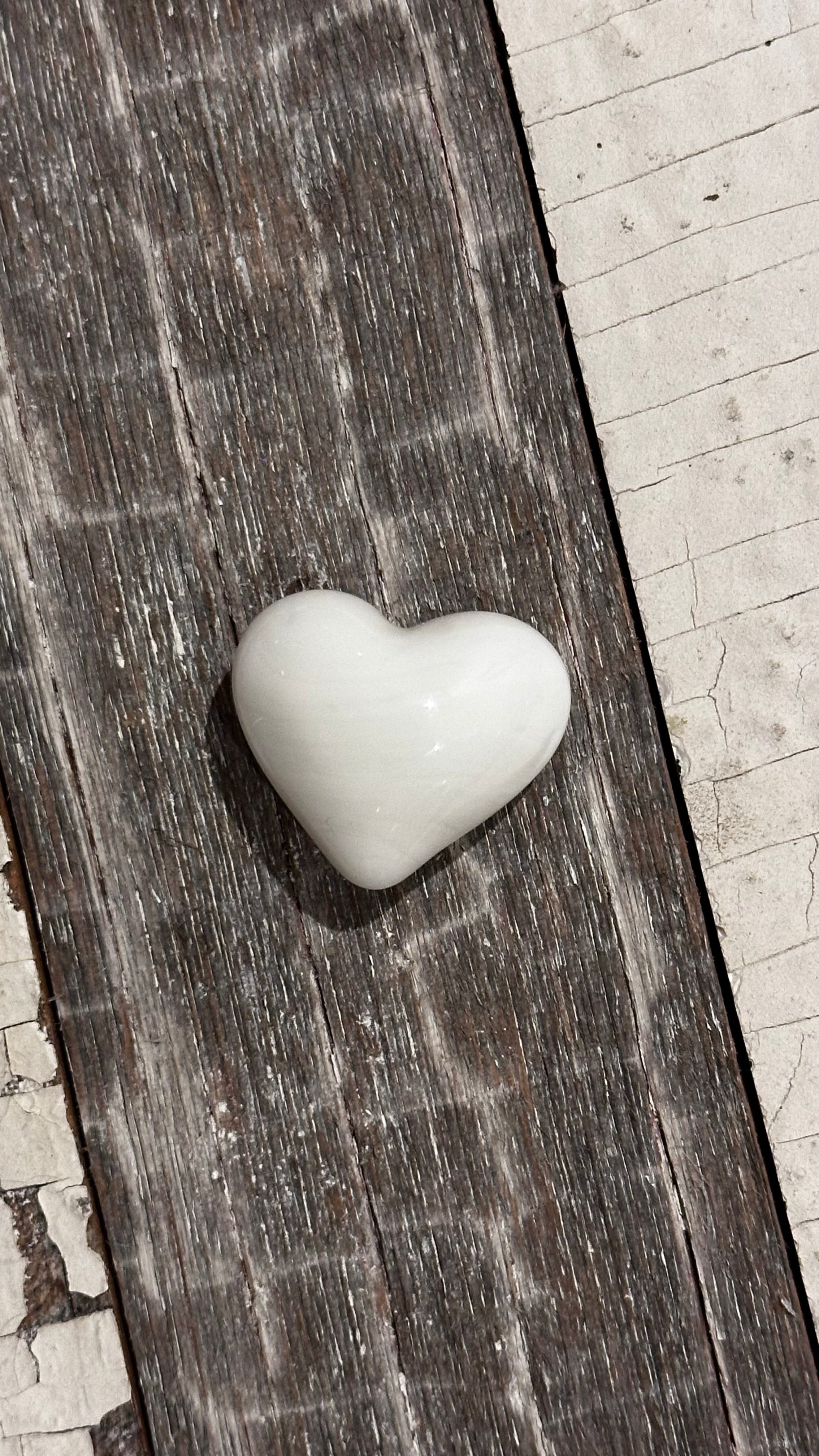 Tiny White Hand Blown Glass Hearts