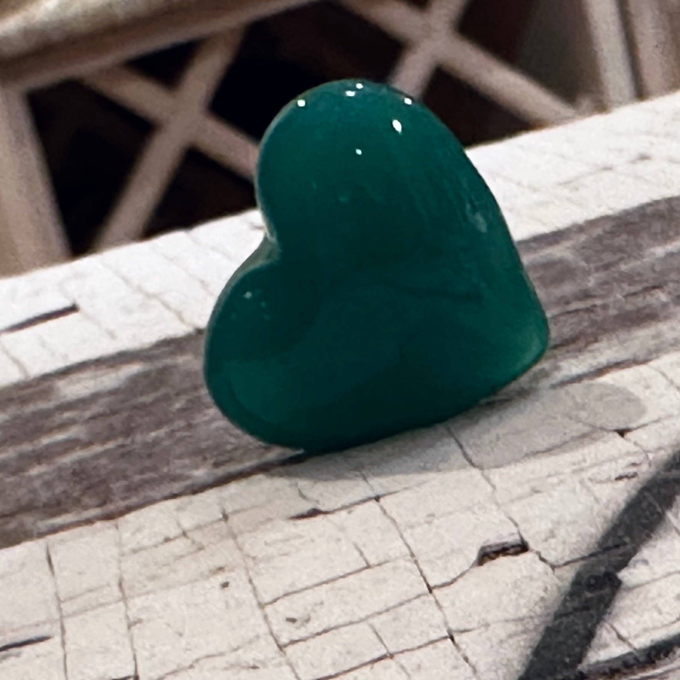 Tiny Green Hand Blown Glass Hearts