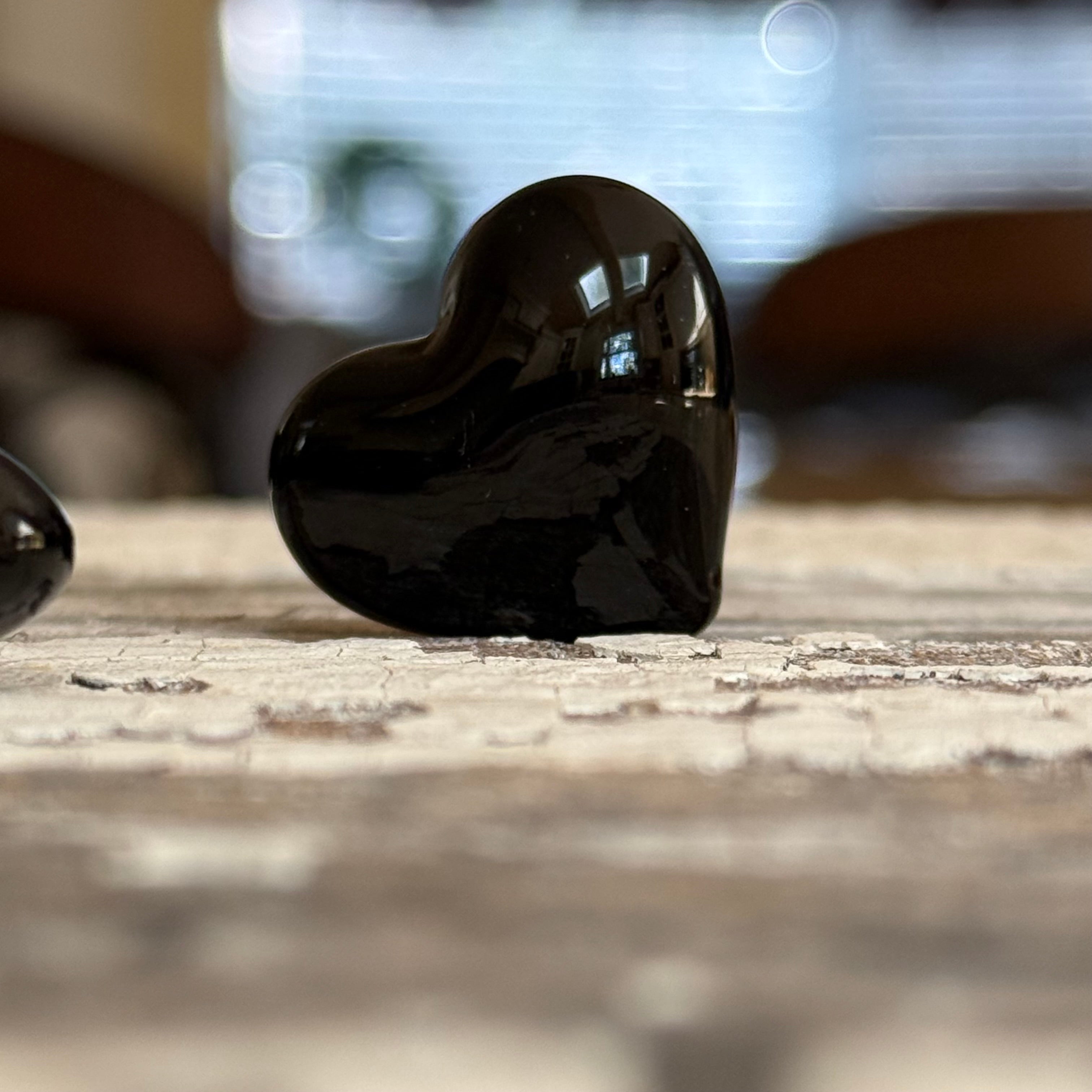 Black Hand Blown Glass Hearts
