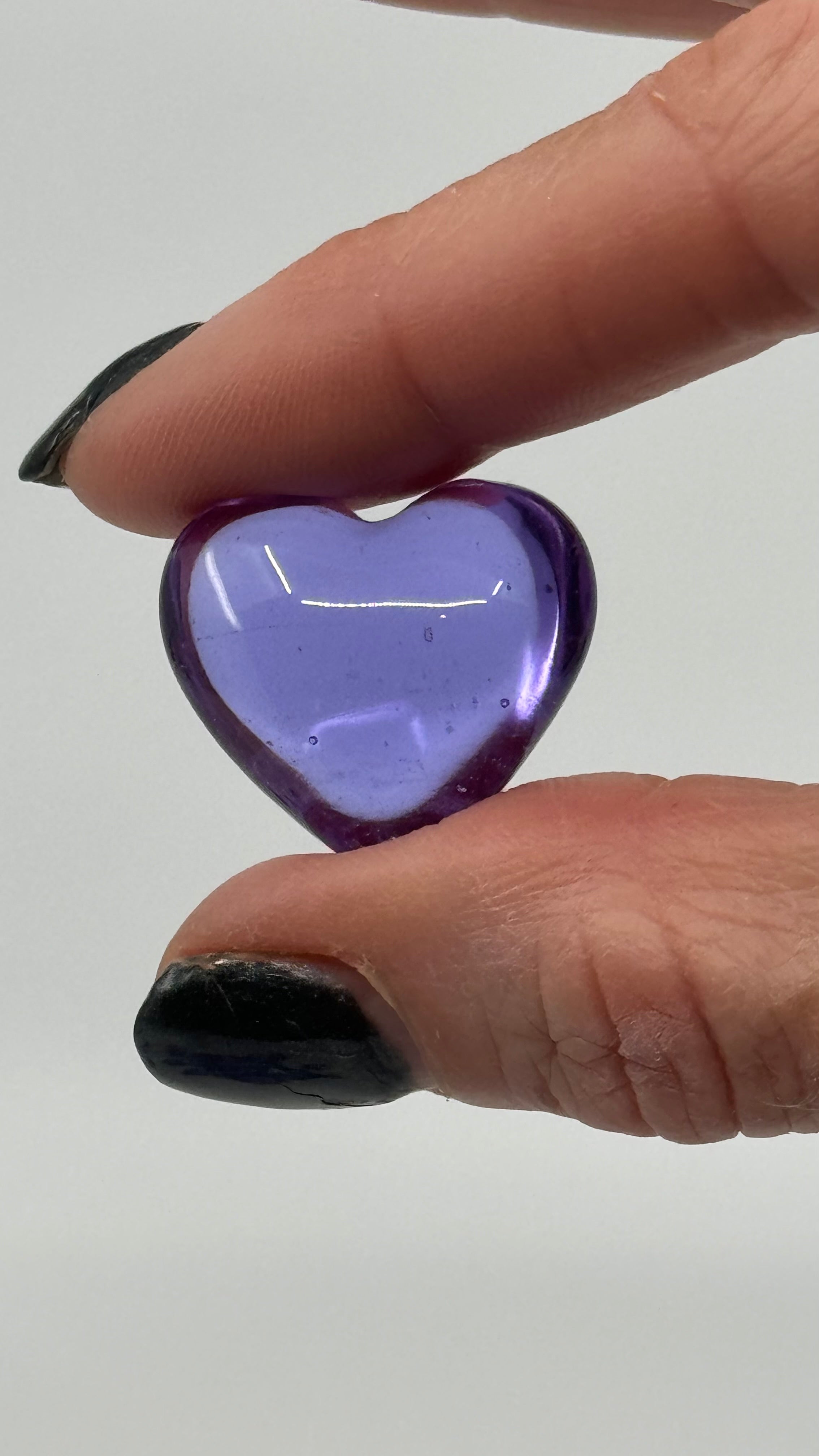 Tiny Purple Hand Blown Glass Hearts