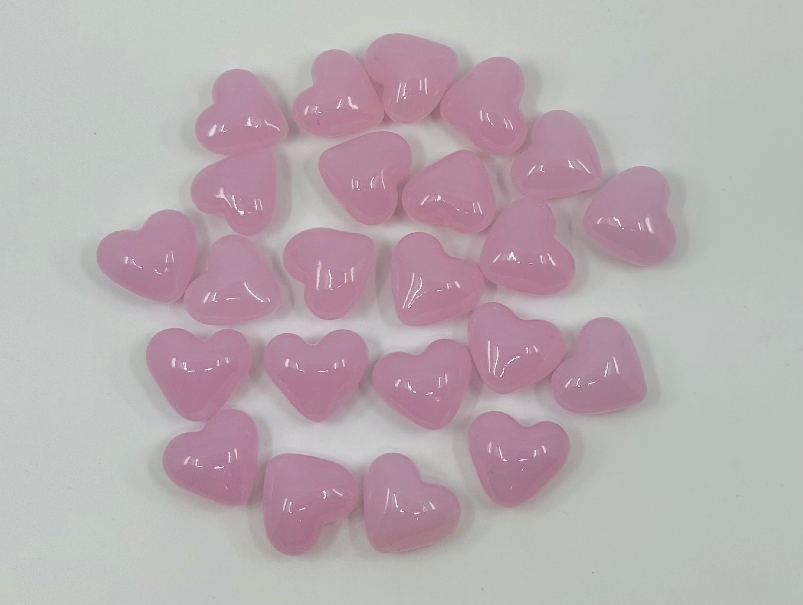 Tiny Pink Hand Blown Glass Hearts