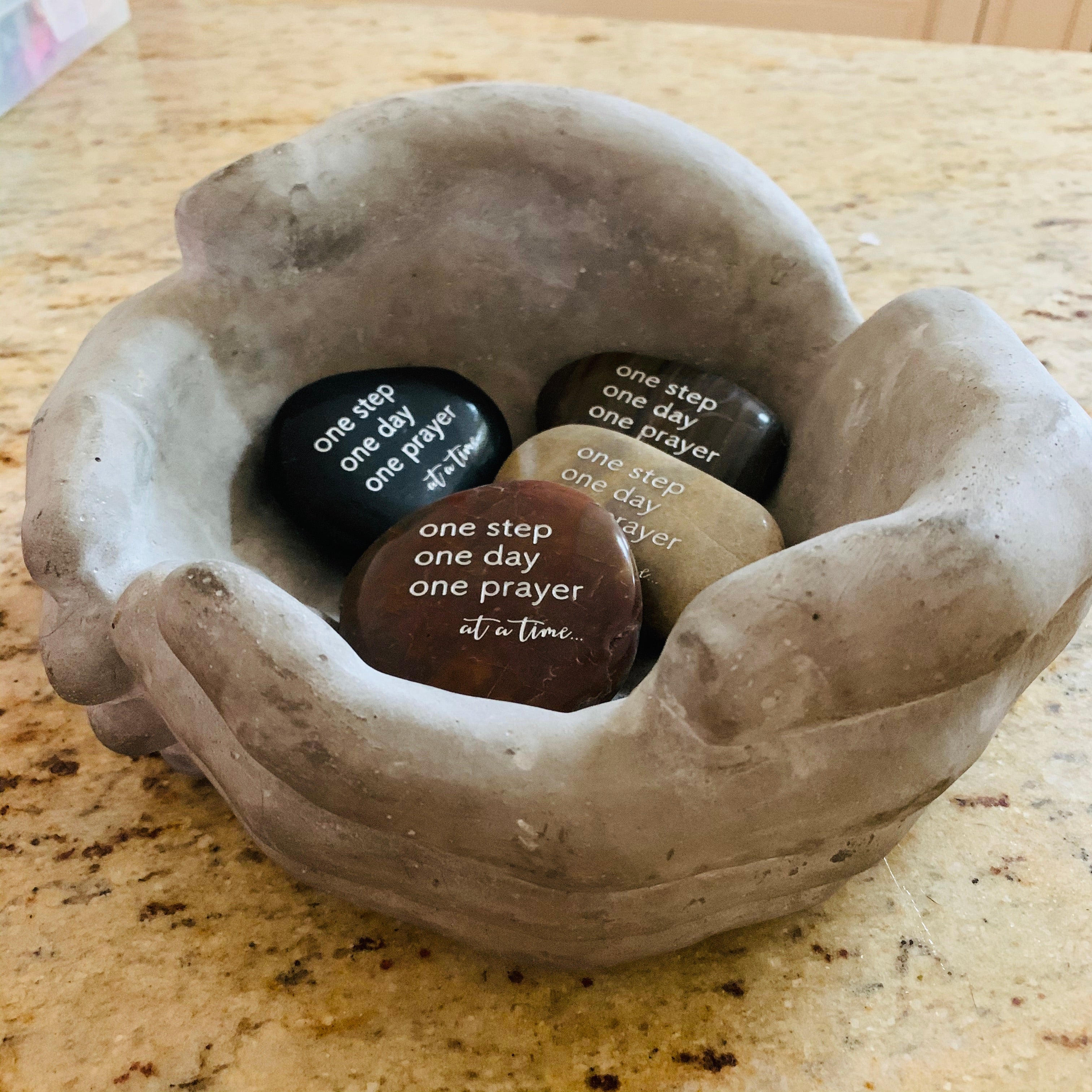 One Step One Day One Prayer At A Time ~ Engraved Inspirational Rock