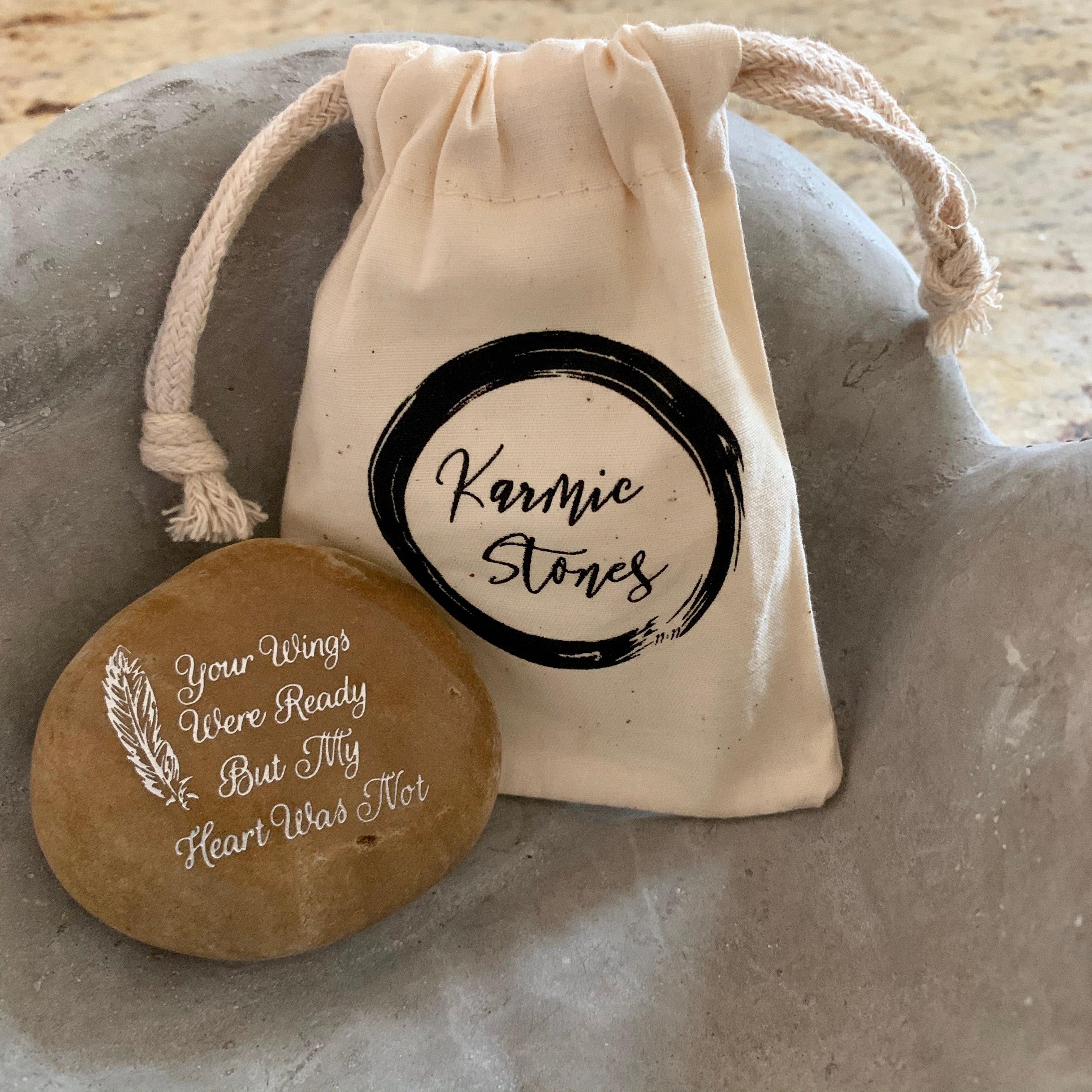 Your Wings Were Ready But My Heart Was Not ~ Engraved Inspirational Rock