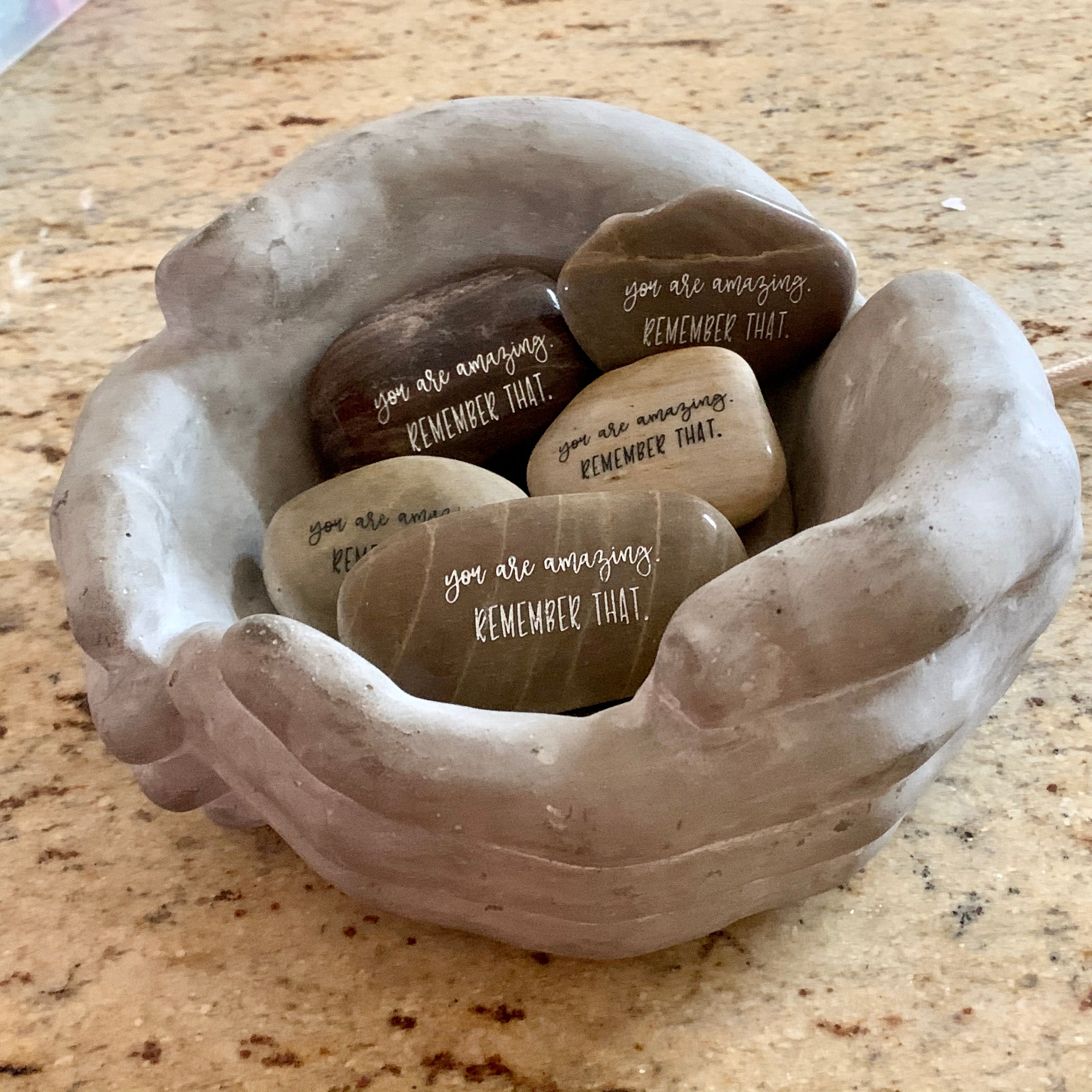 You Are Amazing. Remember That. ~ Engraved Inspirational Rock