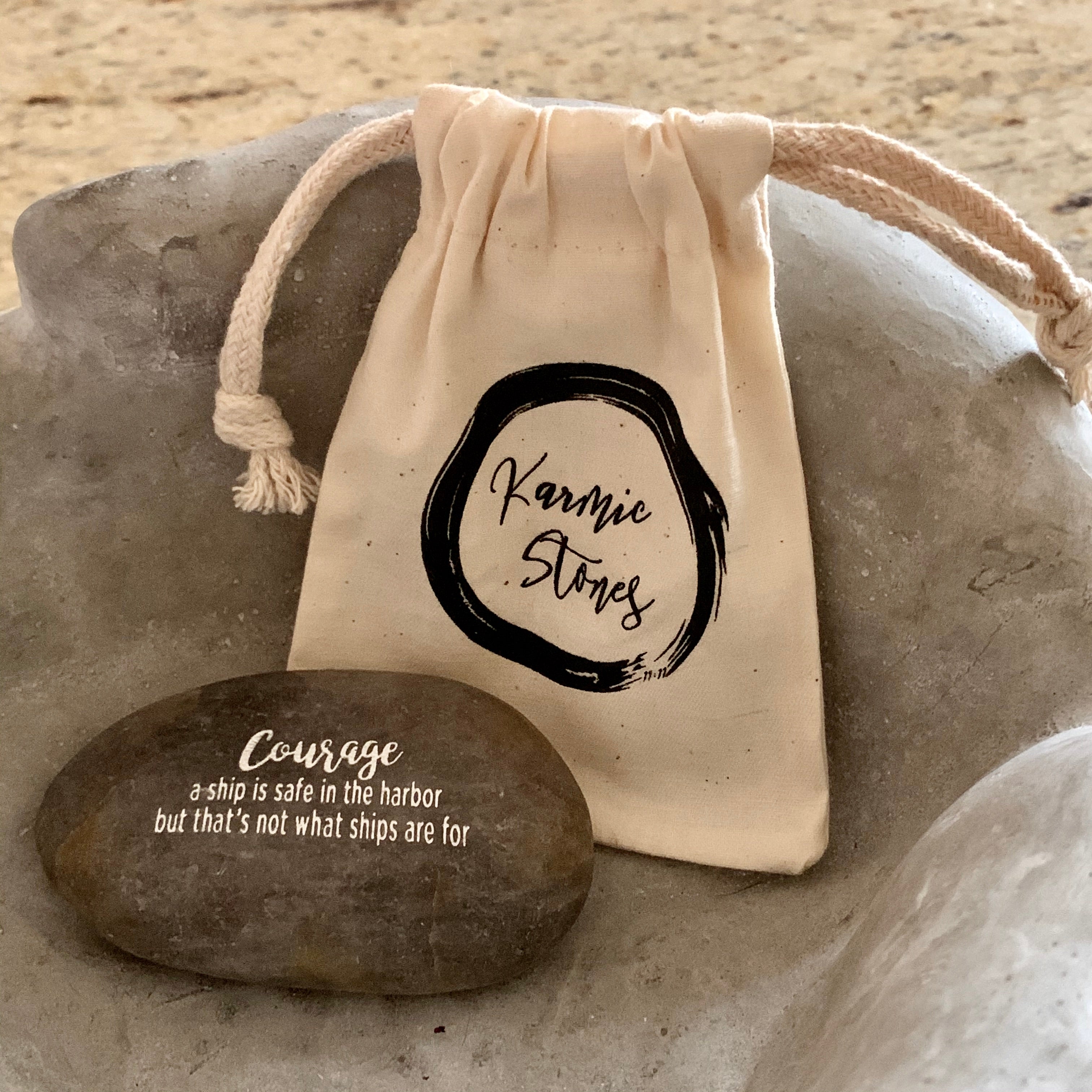 Courage, A Ship Is Safe In The Harbor But That's Not What Ships Are For ~ Engraved Inspirational Rock