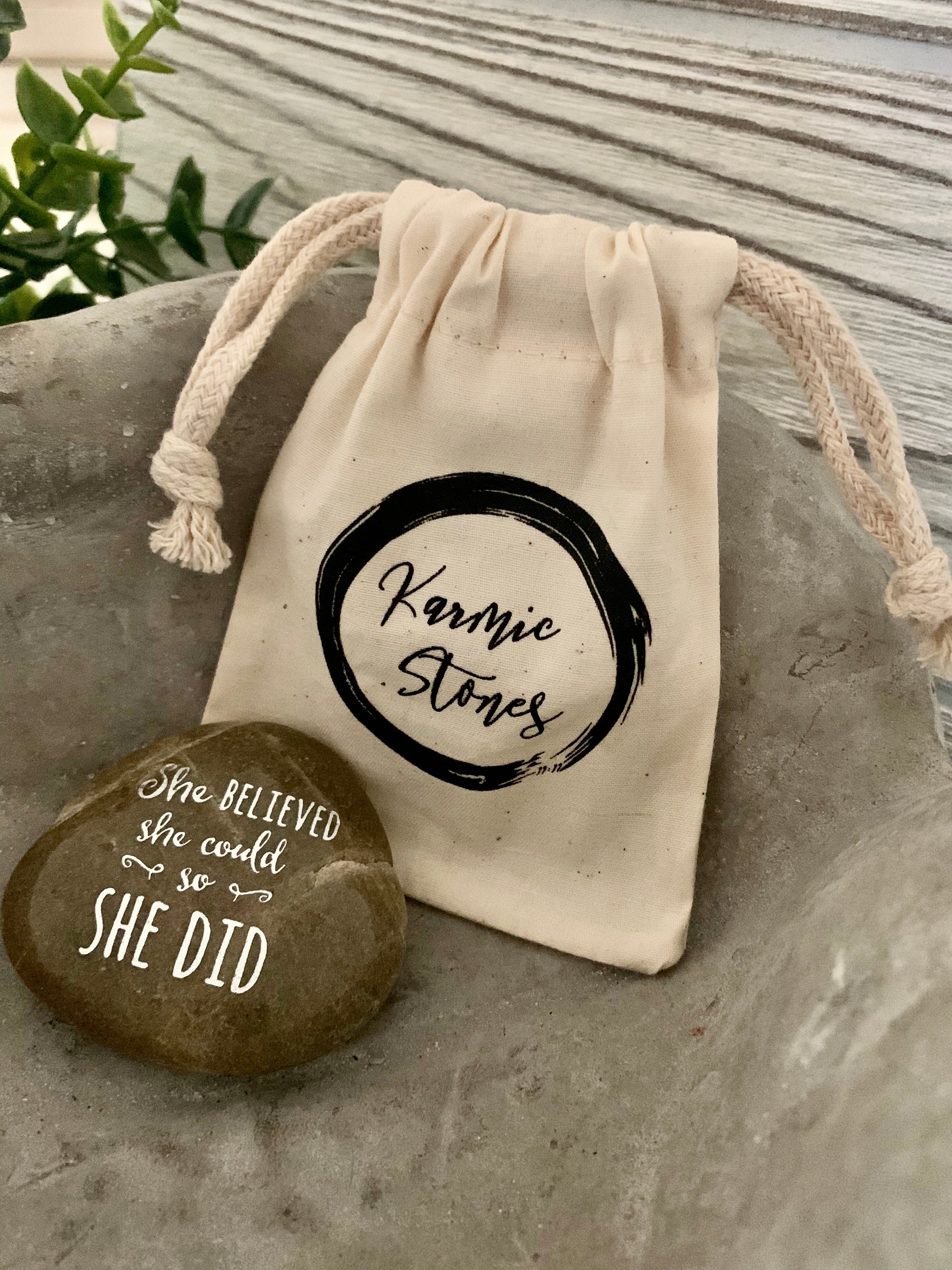 She Believed She Could So She Did ~ Engraved Inspirational Rock