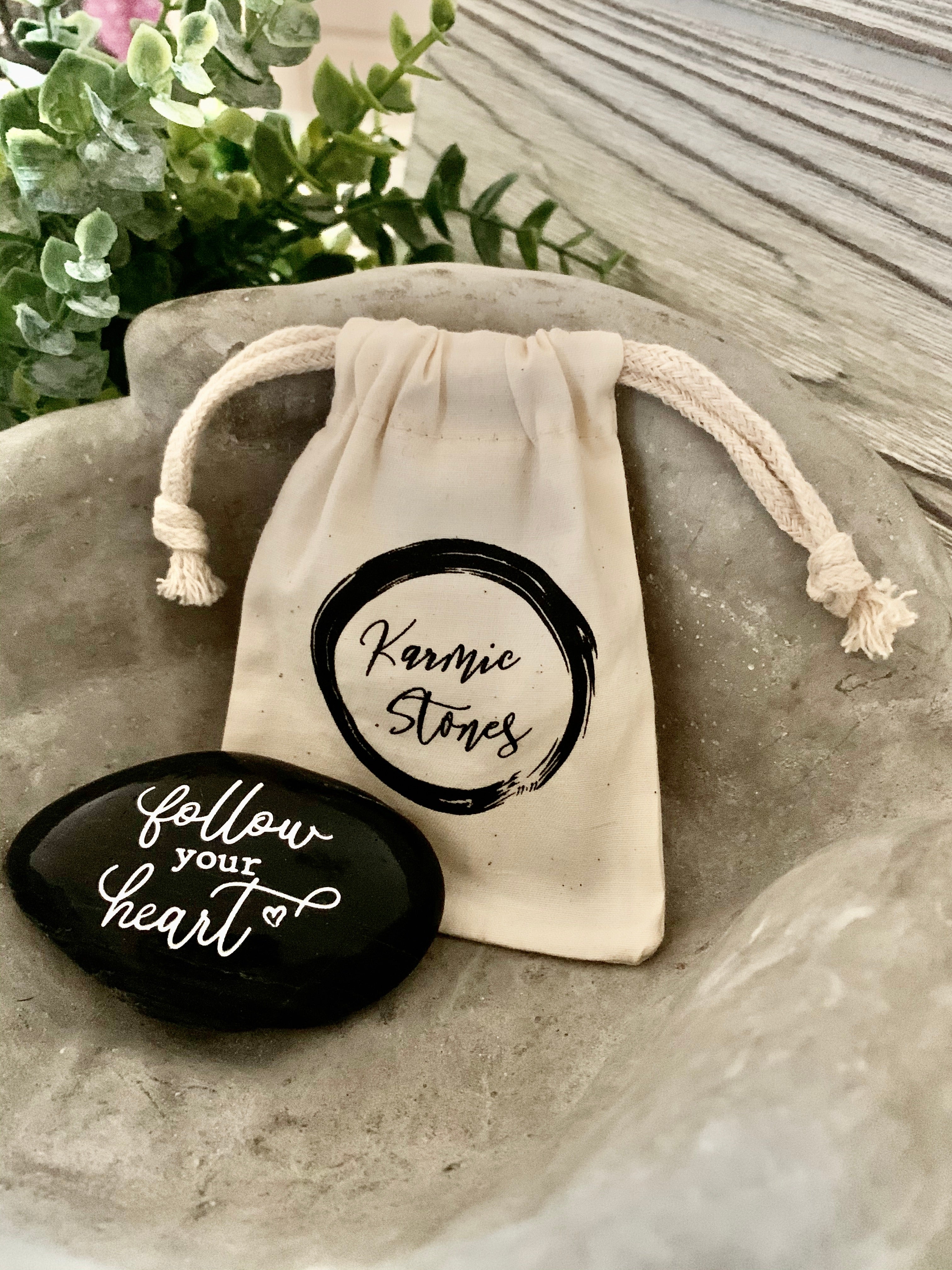 Follow Your Heart ~ Engraved Inspirational Rock