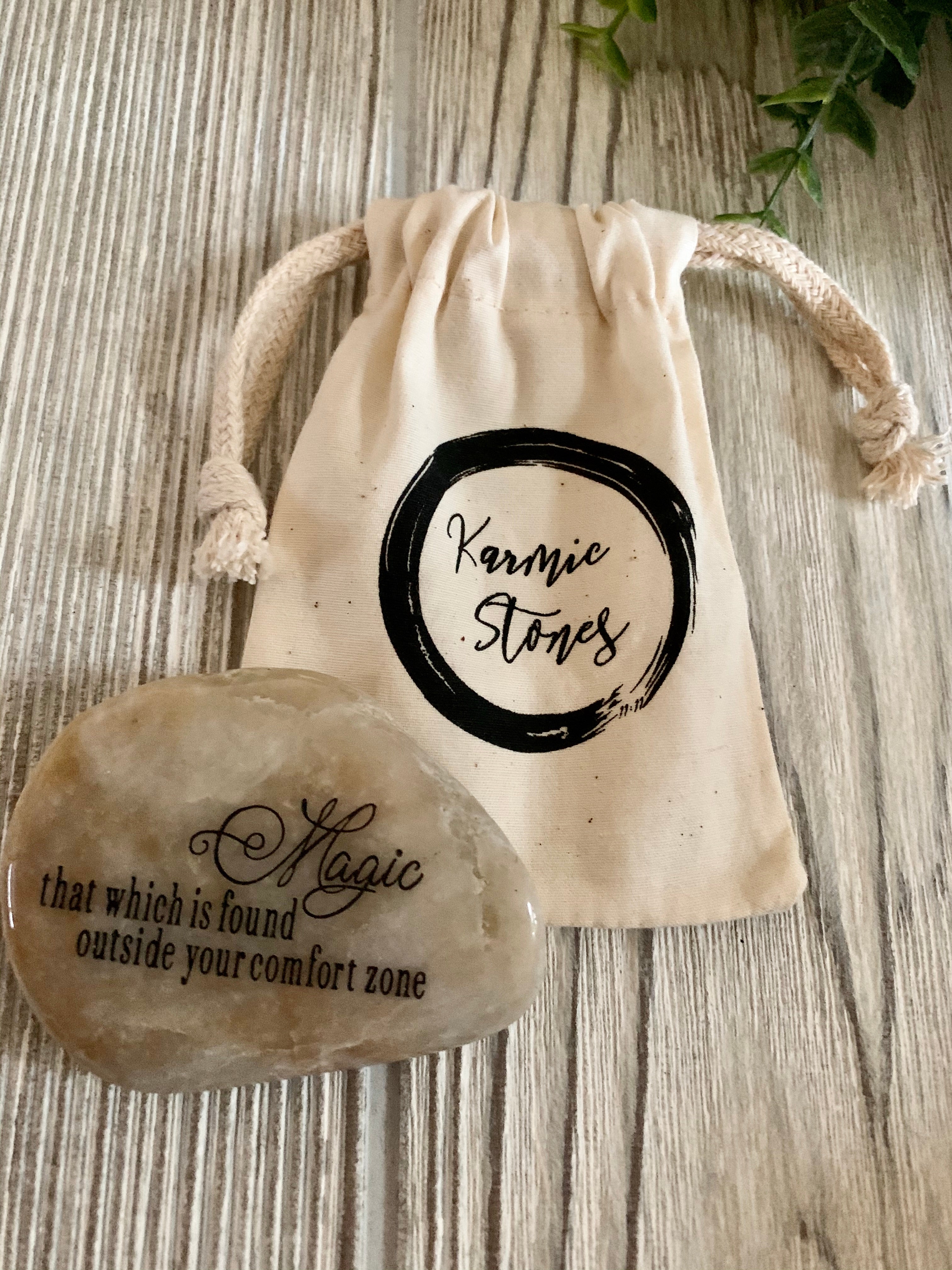 Magic, That Which Is Found Outside Your Comfort Zone ~ Engraved Inspirational Rock