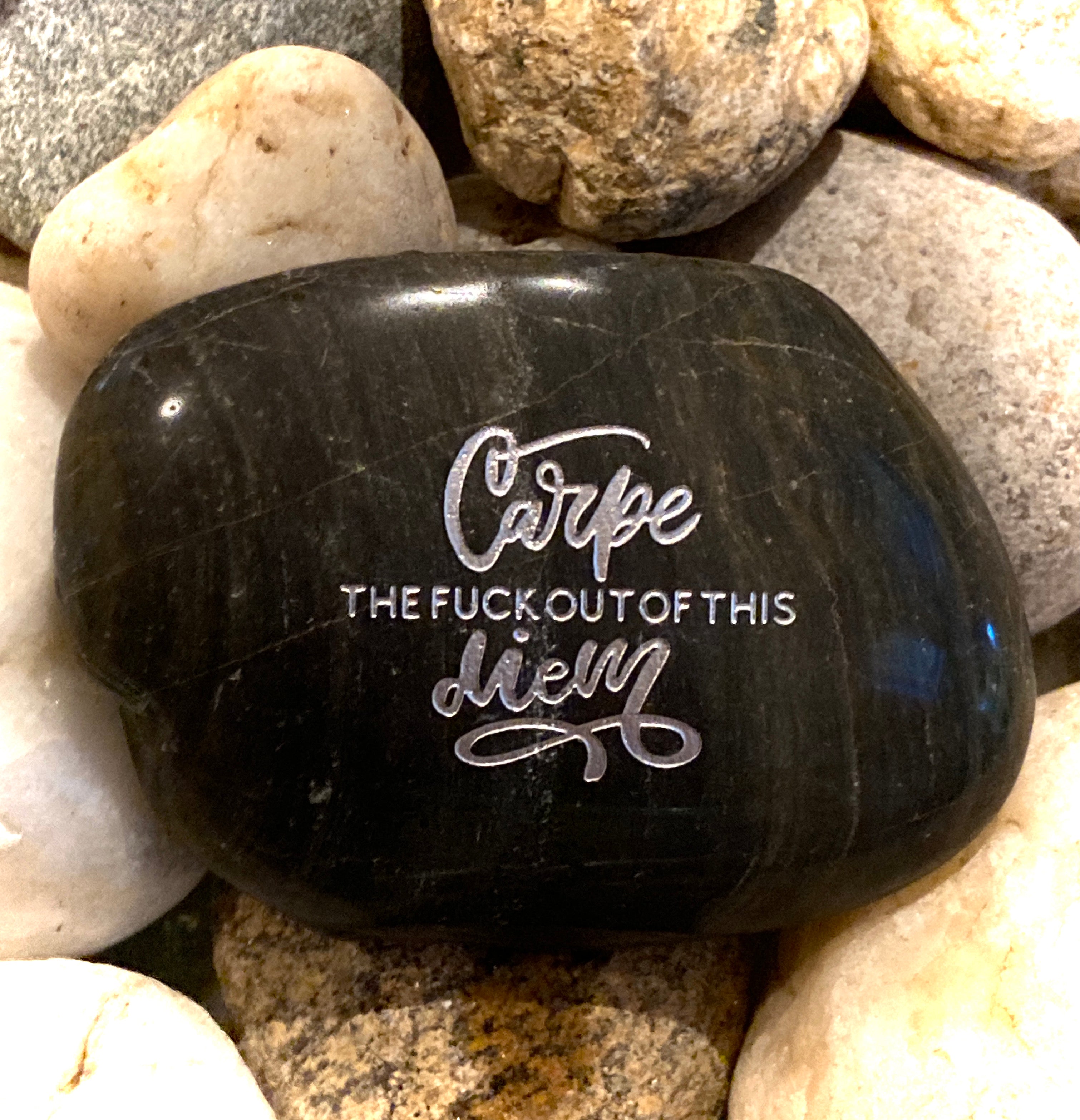 Carpe The Fuck Out Of This Diem ~ Engraved Rock