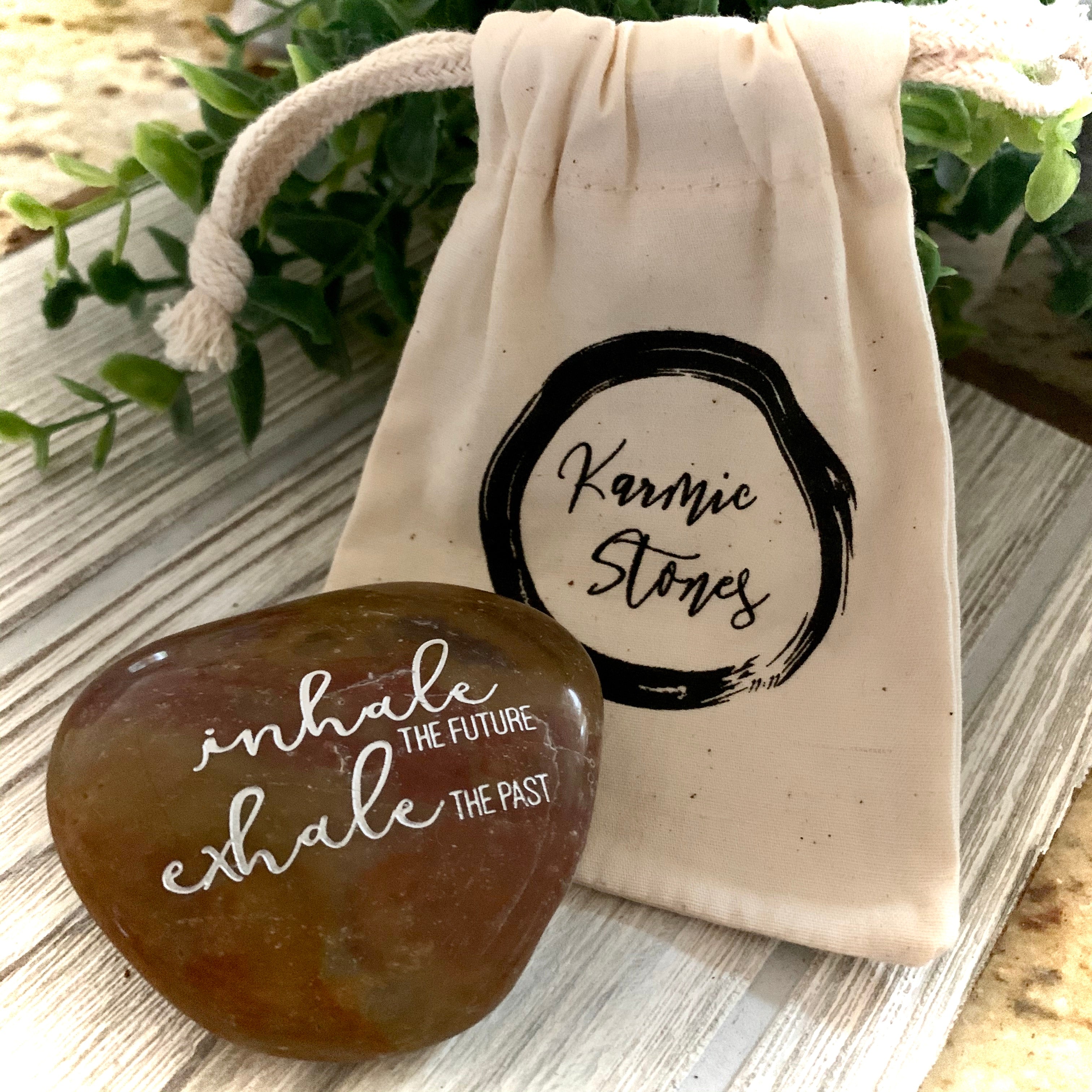 Inhale The Future Exhale The Past ~ Engraved Inspirational Rock