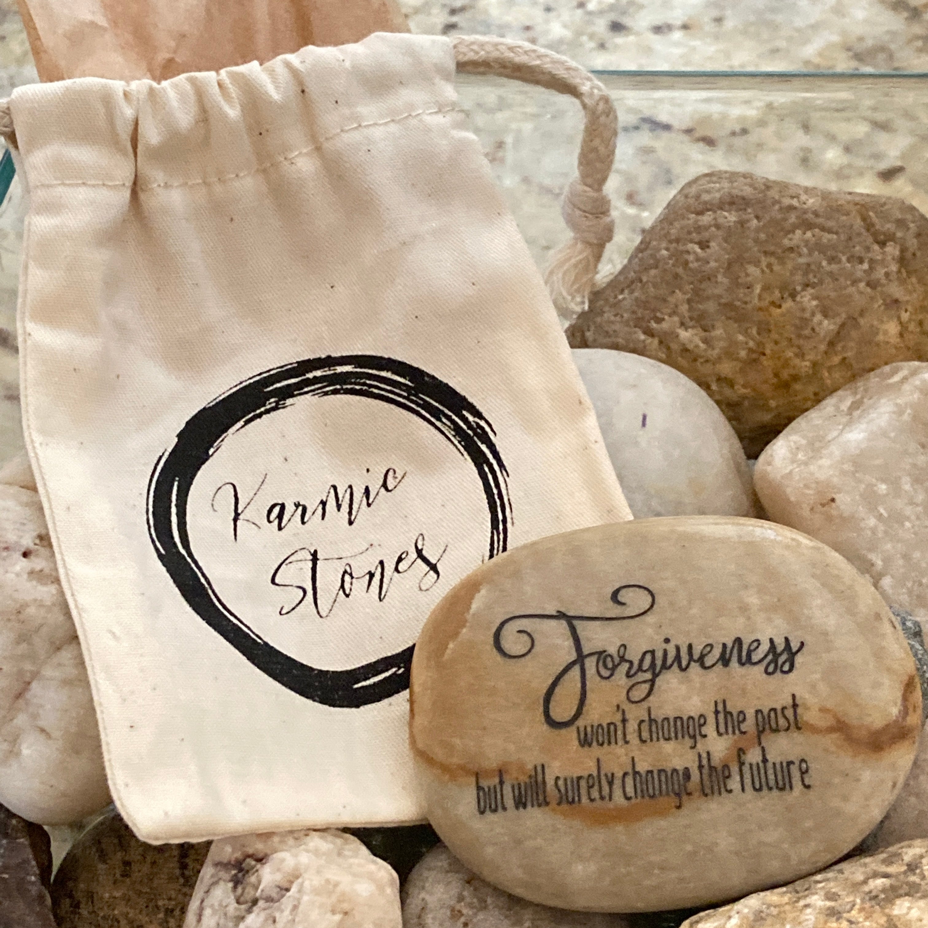 Forgiveness, Won't Change The Past But Will Surely Change The Future ~ Engraved Inspirational Rock