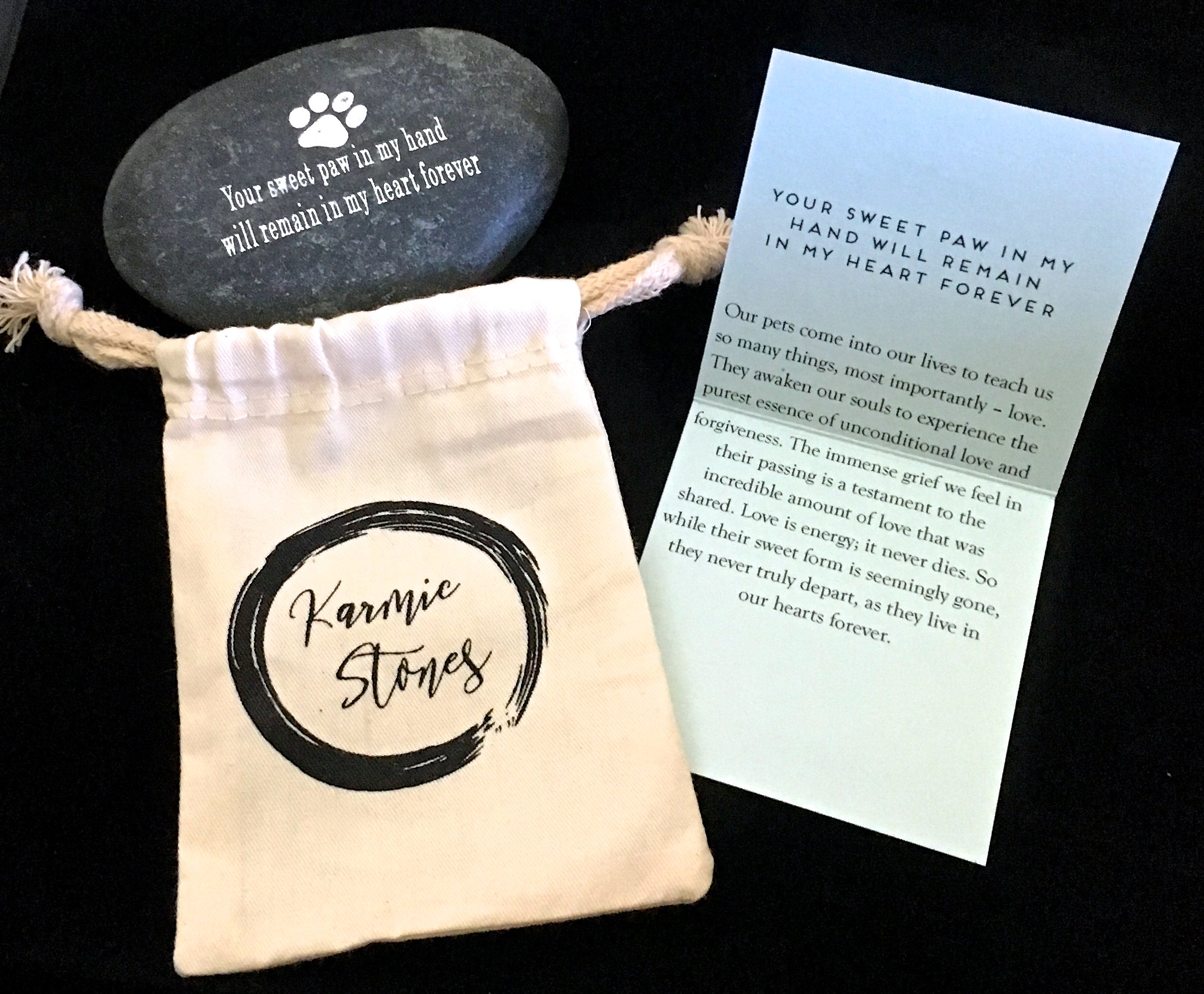 Your Sweet Paw In My Hand Will Remain In My Heart Forever ~ Engraved Inspirational Rock