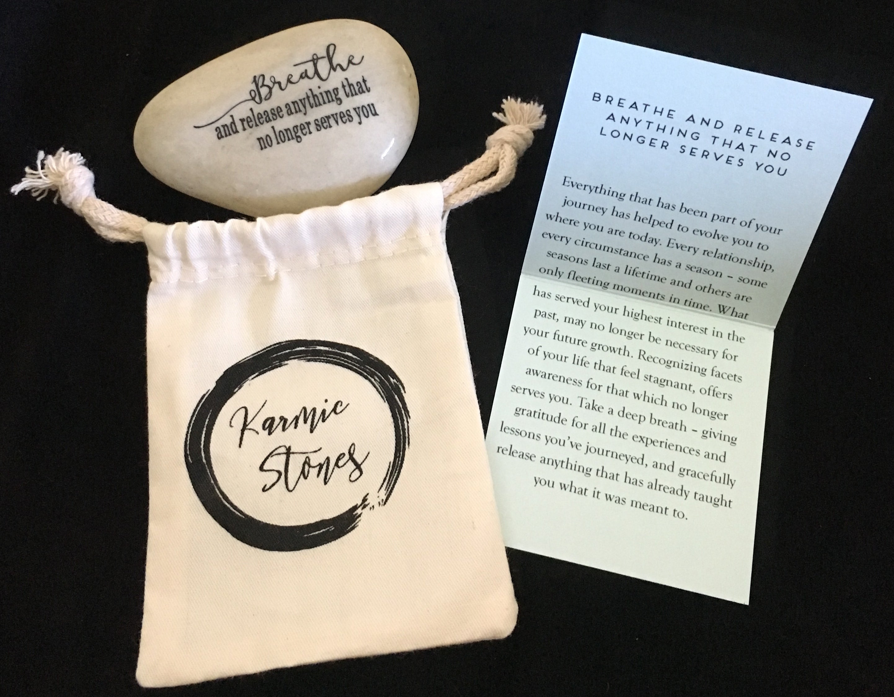 Breathe and Release Anything That No Longer Serves You ~ Engraved Inspirational Rock