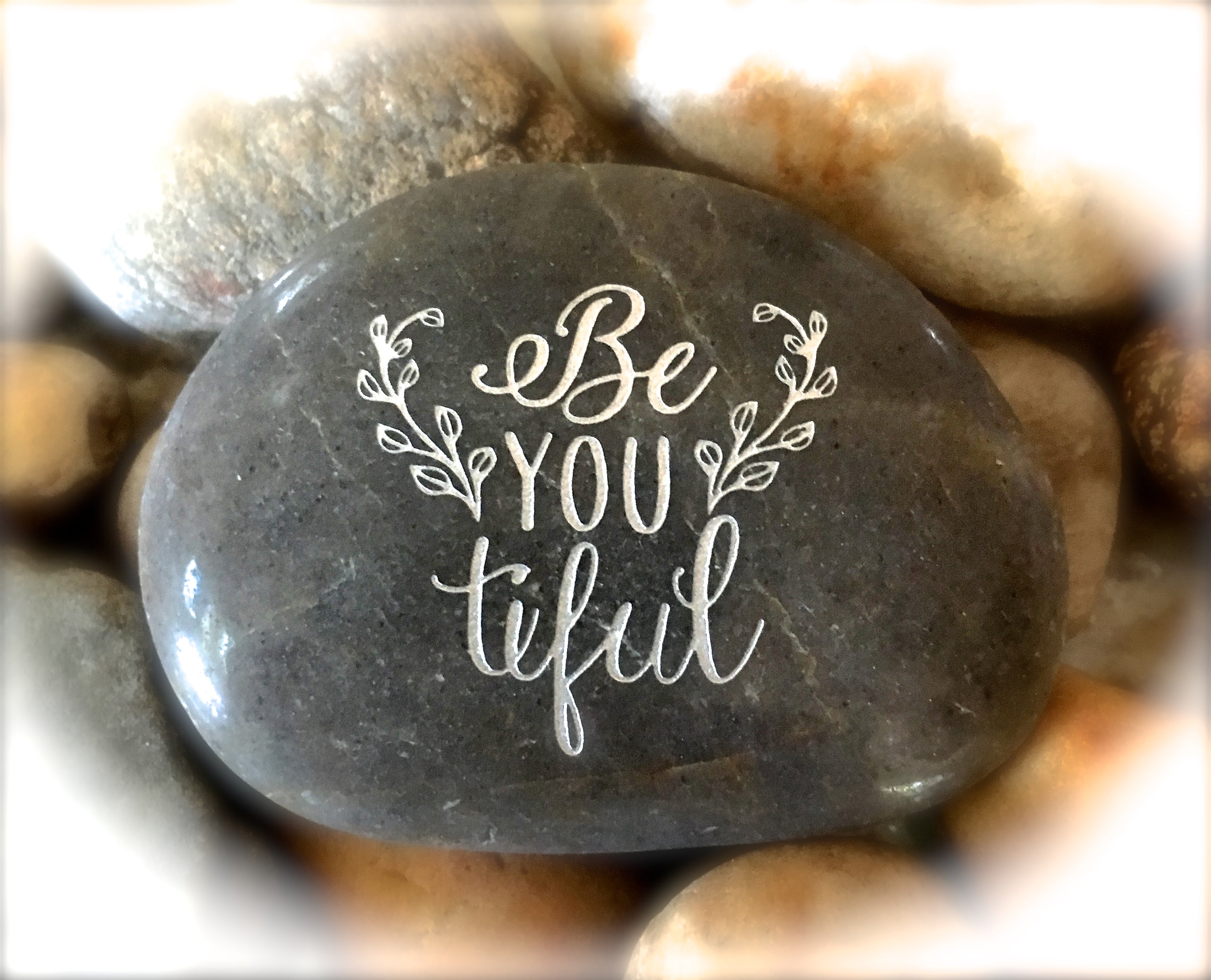 (Beautiful) BeYOUtiful ~ Engraved Inspirational Rock