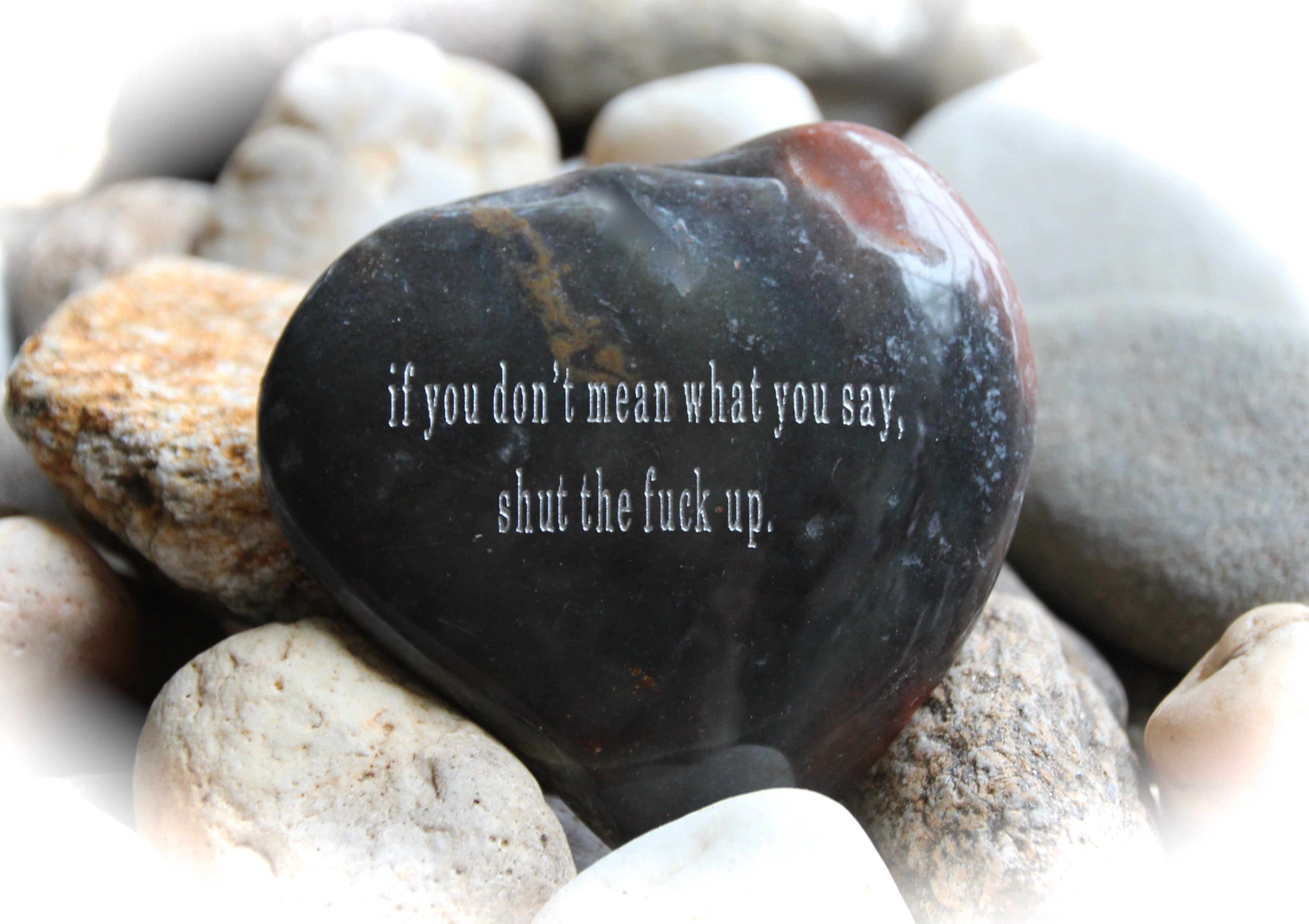 If You Don't Mean What You Say, Shut The Fuck Up ~ Engraved Rock