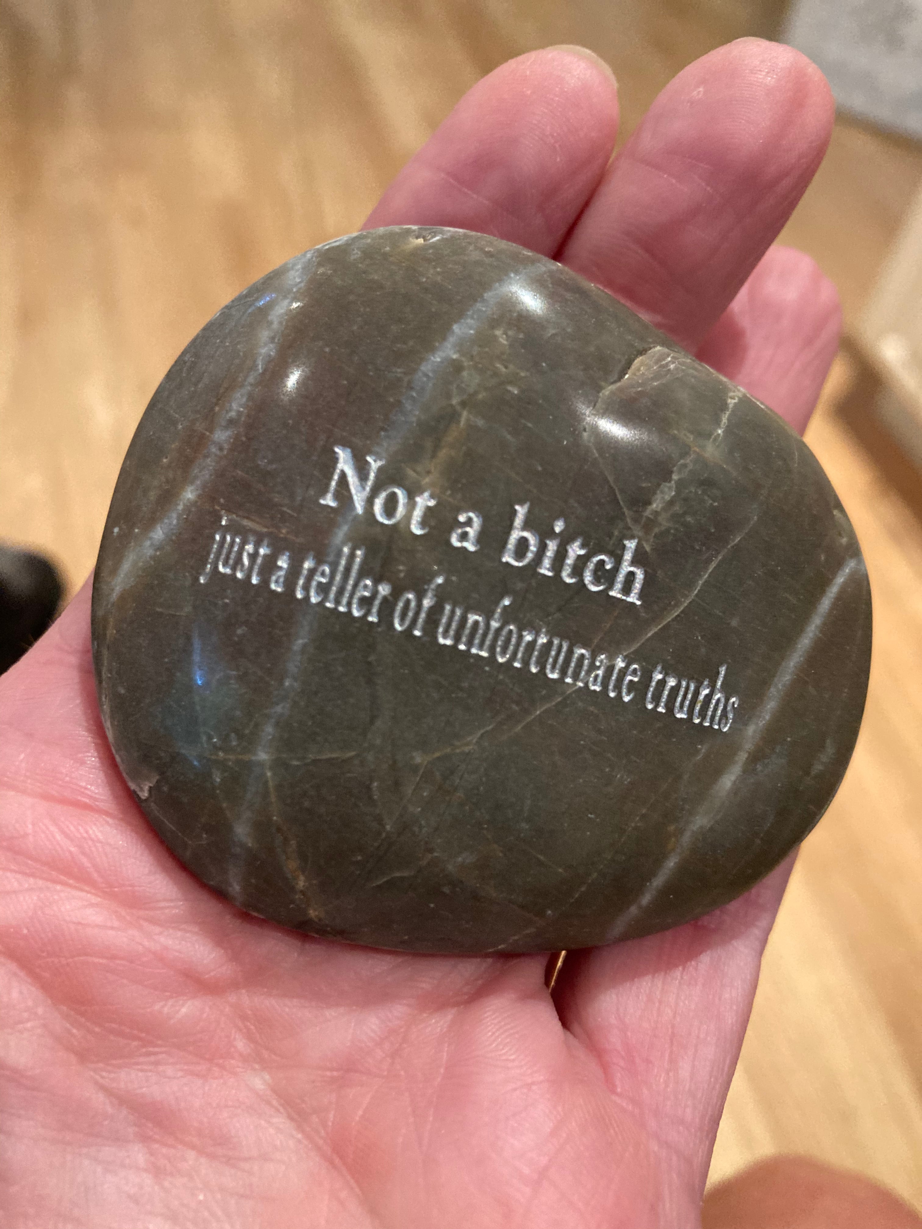 Not A Bitch Just A Teller Of Unfortunate Truths ~ Engraved Rocks