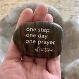One Step One Day One Prayer At A Time ~ Engraved Inspirational Rock