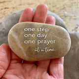 One Step One Day One Prayer At A Time ~ Engraved Inspirational Rock