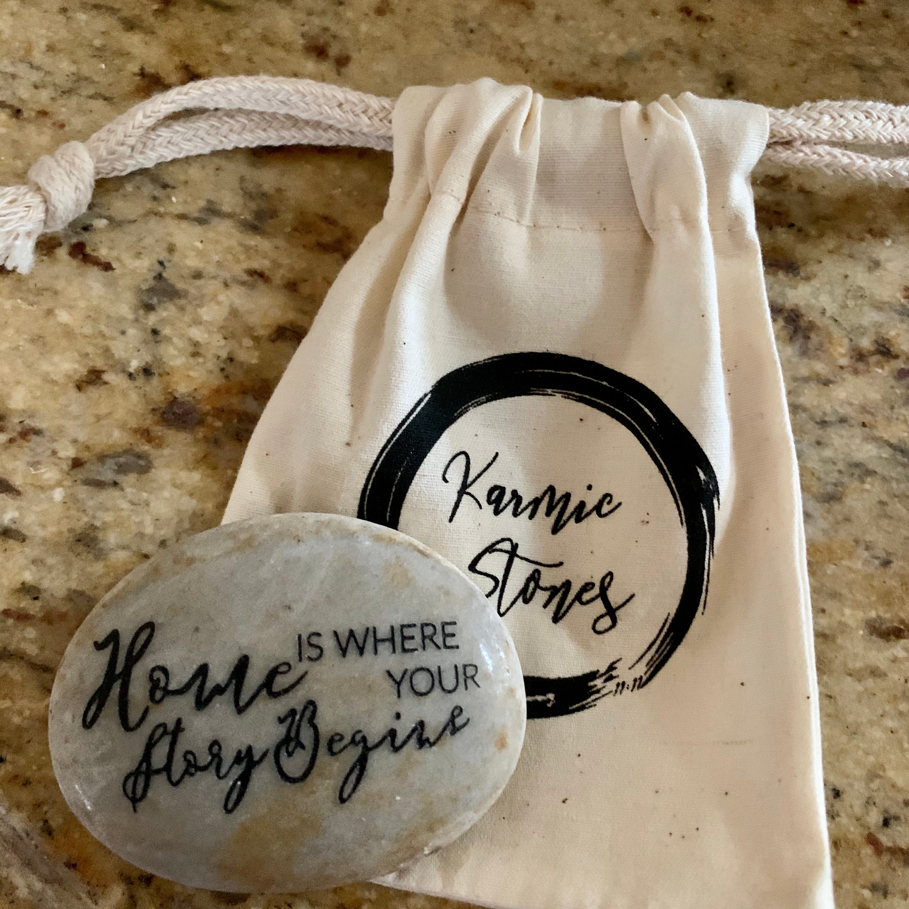 Home Is Where Your Story Begins ~ Engraved Inspirational Rock