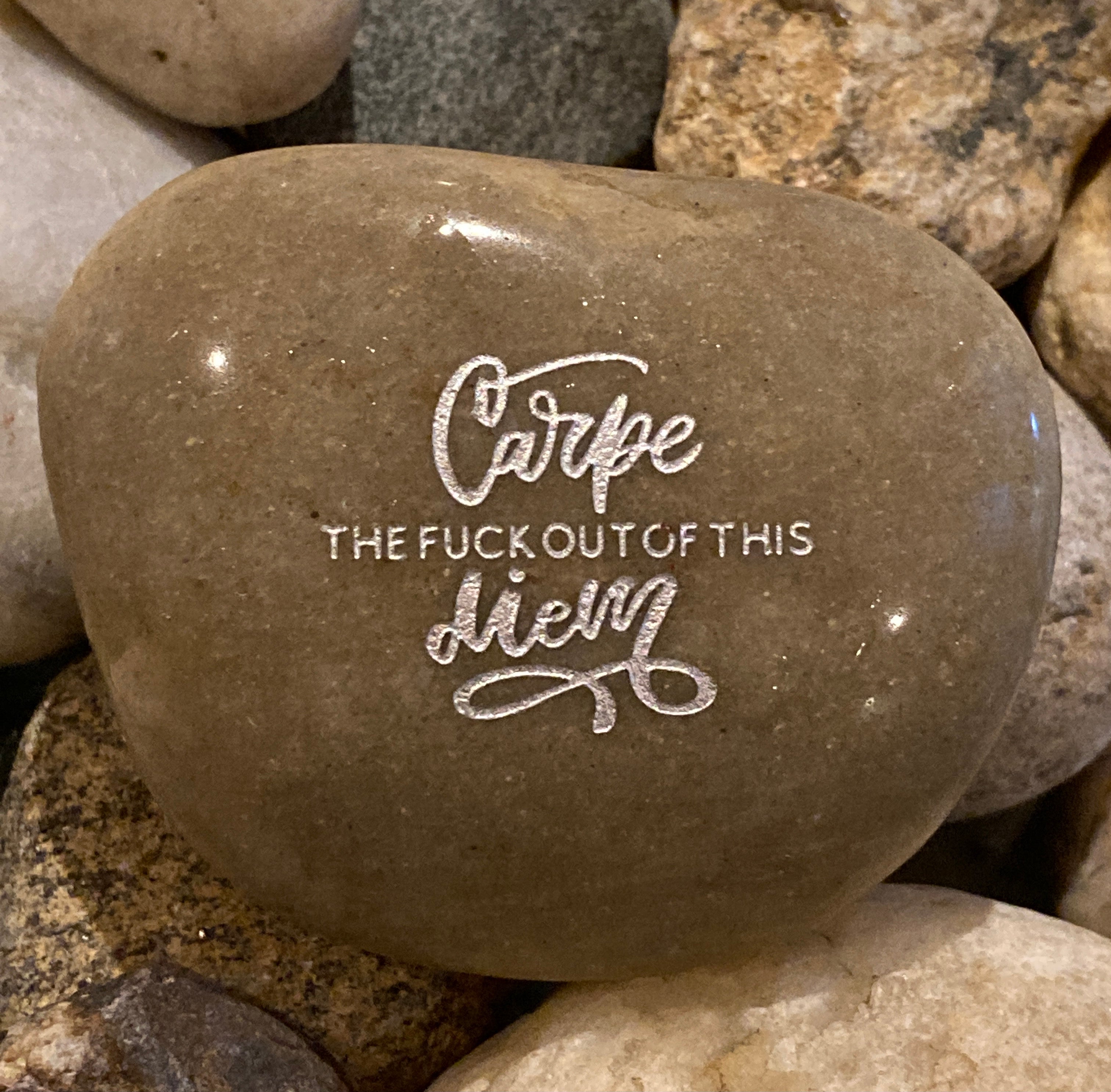 Carpe The Fuck Out Of This Diem ~ Engraved Rock