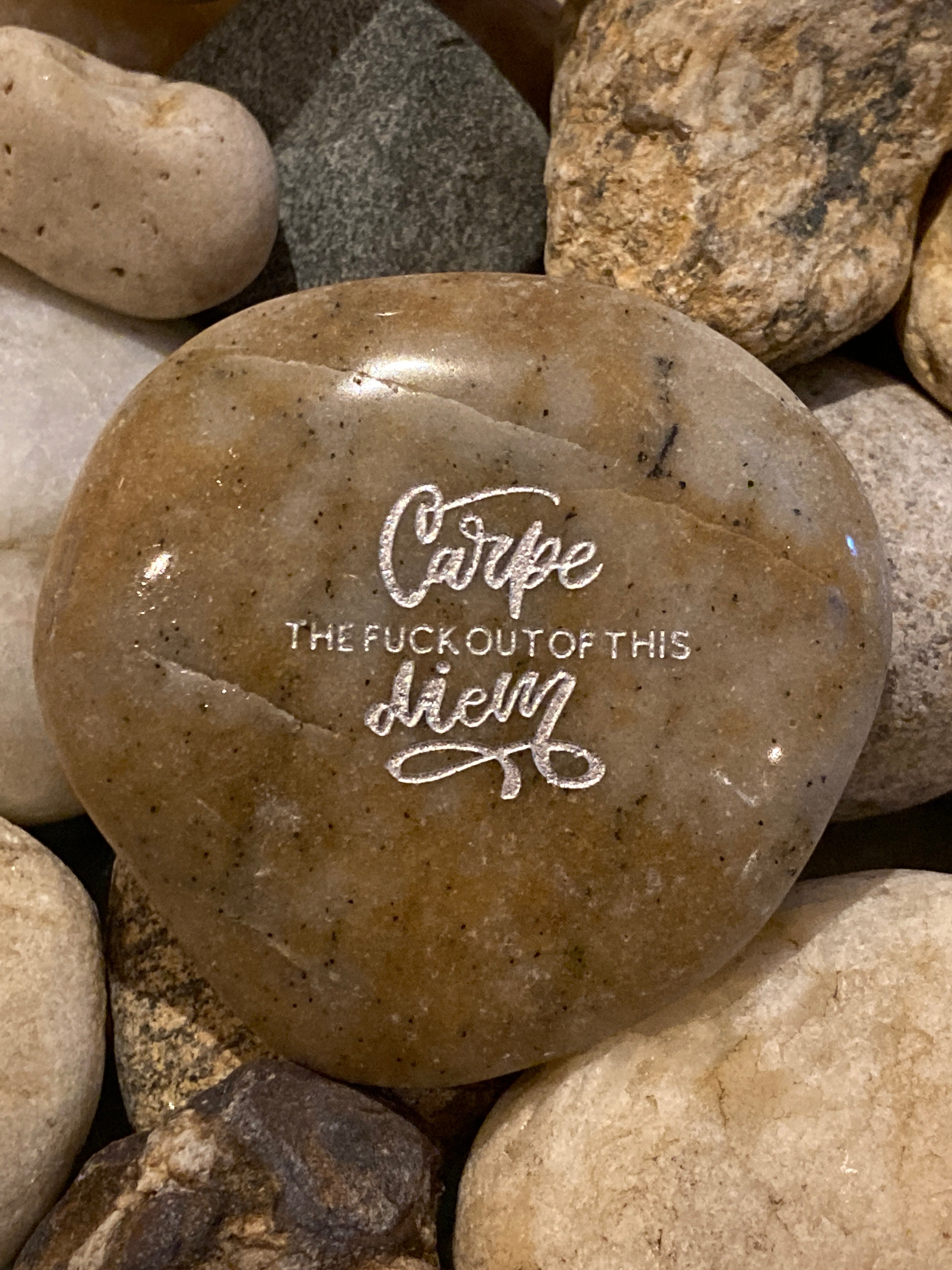 Carpe The Fuck Out Of This Diem ~ Engraved Rock
