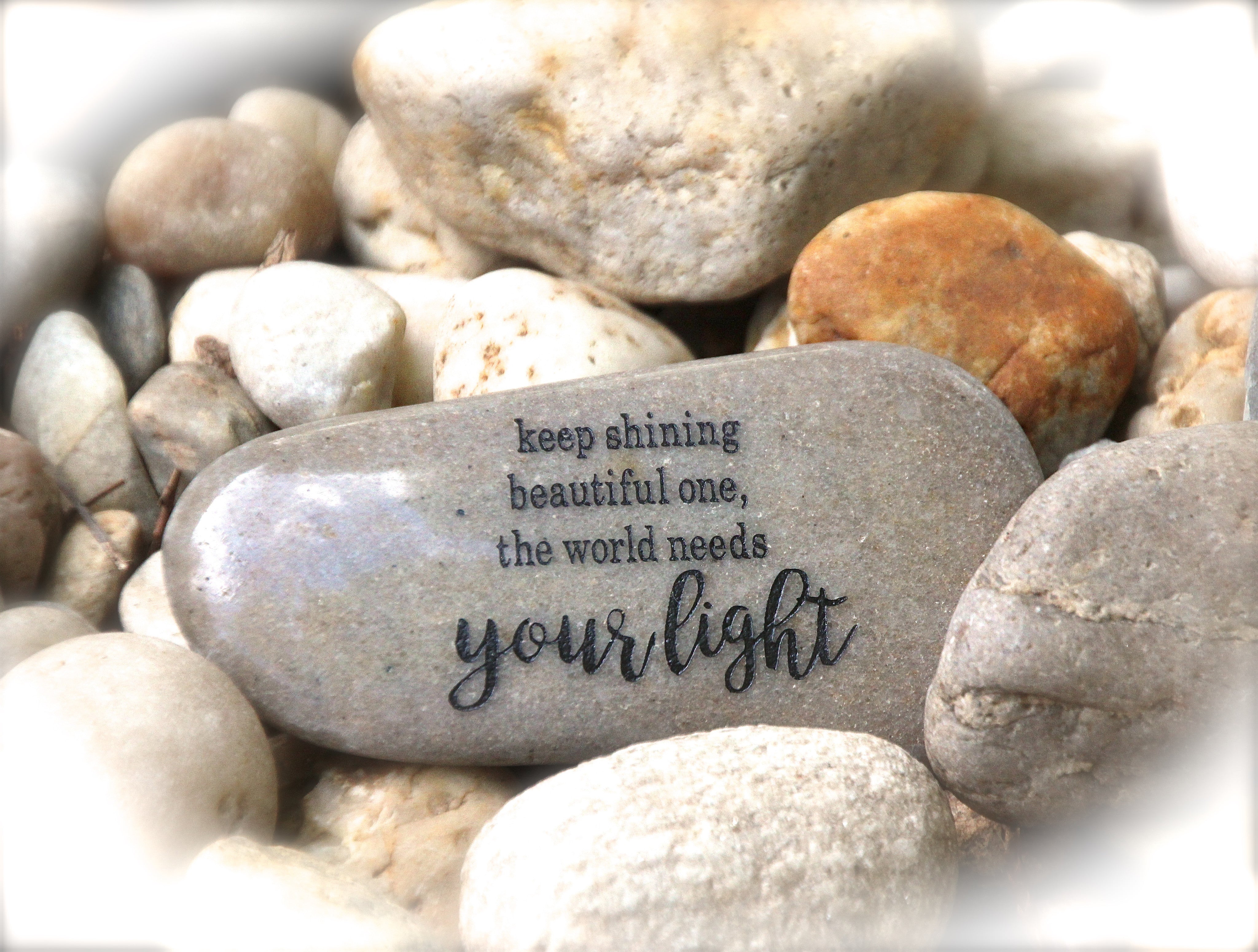 Spiritual Quotes Engraved Rock. Gift of Encouragement and Support