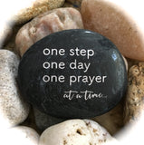 One Step One Day One Prayer At A Time ~ Engraved Inspirational Rock