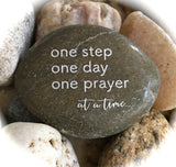 One Step One Day One Prayer At A Time ~ Engraved Inspirational Rock