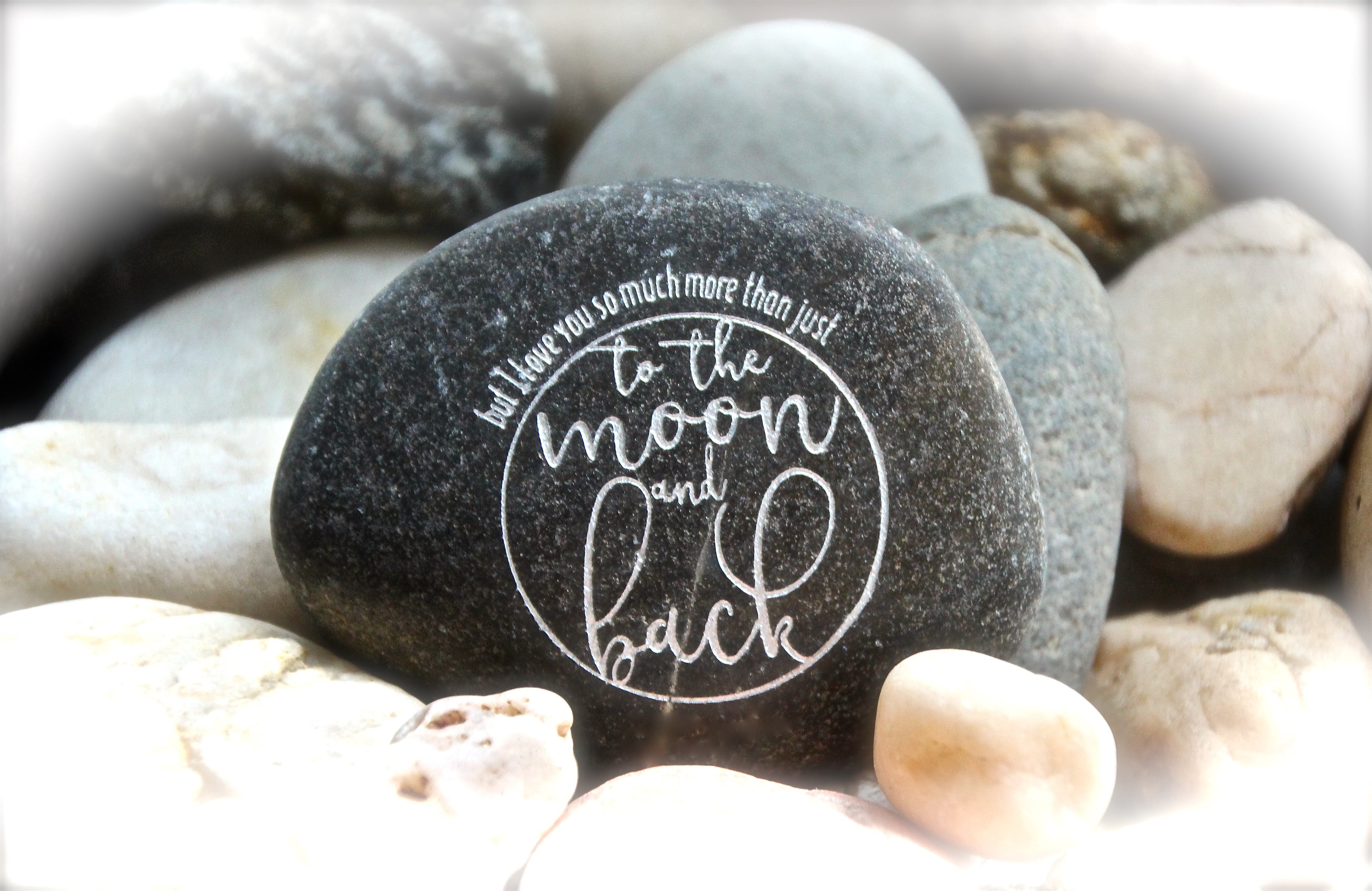  I love You So Much More Than Just To The Moon And Back Engraved Rock Inspirational Gift