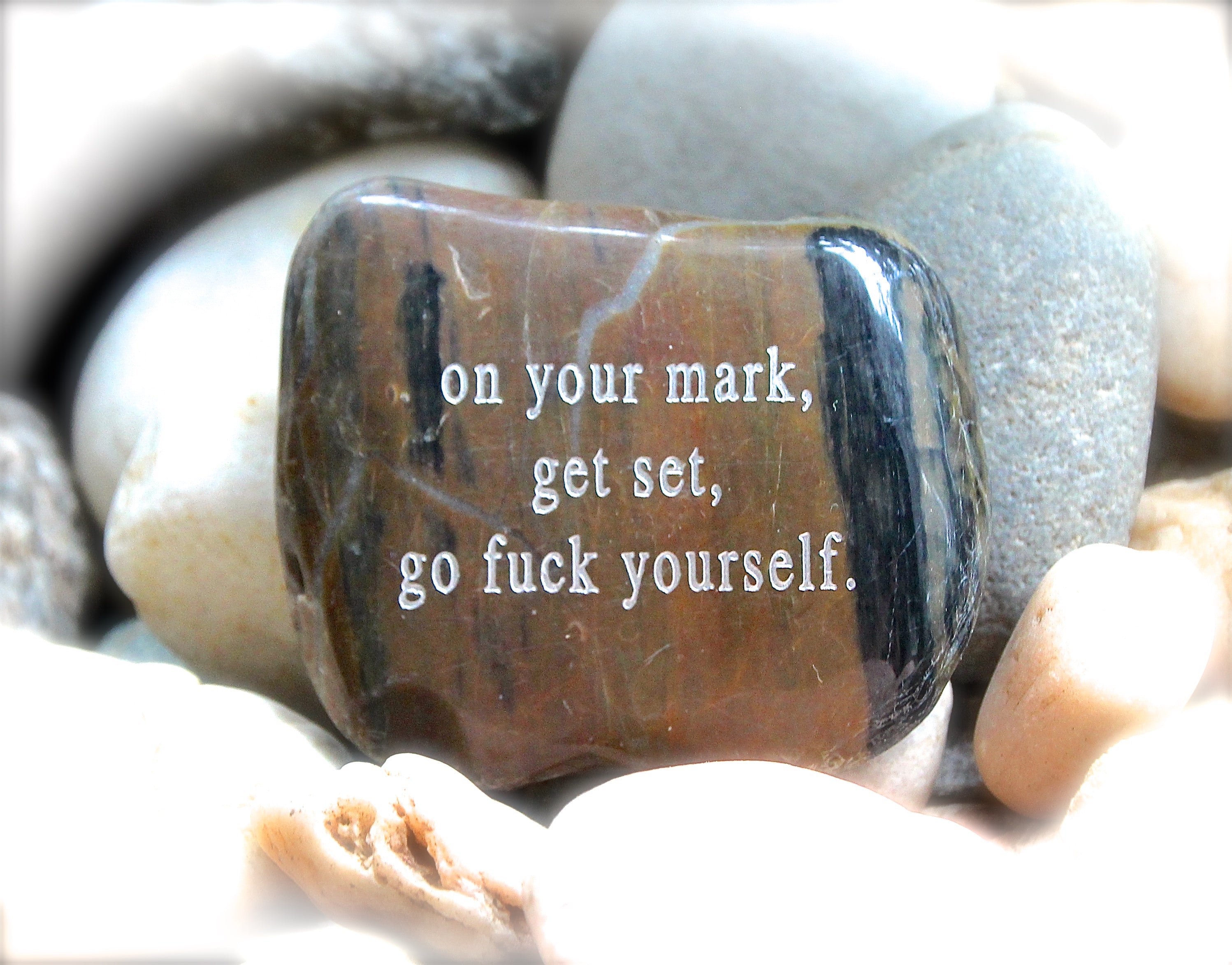 Go Fuck Yourself Engraved Rocks1